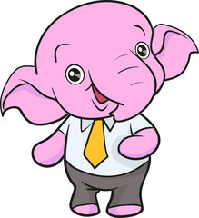 cute elephant cartoon mascot character