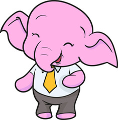 cute elephant cartoon mascot character