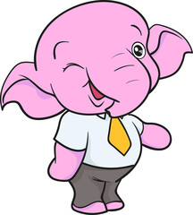 cute elephant cartoon mascot character