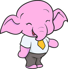 cute elephant cartoon mascot character