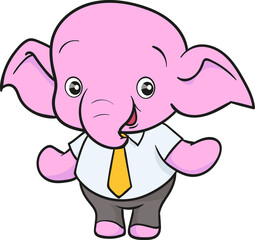 cute elephant cartoon mascot character
