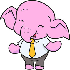 cute elephant cartoon mascot character