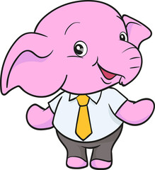 cute elephant cartoon mascot character