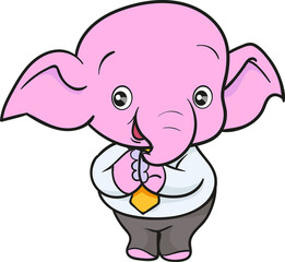 cute elephant cartoon mascot character