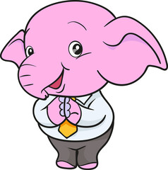 cute elephant cartoon mascot character