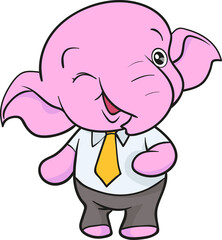 cute elephant cartoon mascot character