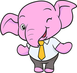 cute elephant cartoon mascot character