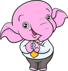 cute elephant cartoon mascot character