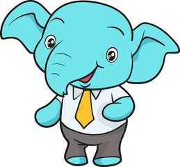 Fototapeta premium cute elephant cartoon mascot character