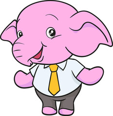 cute elephant cartoon mascot character