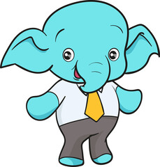 cute elephant cartoon mascot character