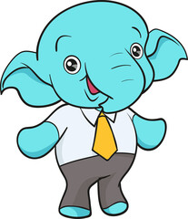 cute elephant cartoon mascot character