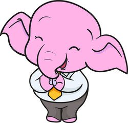 cute elephant cartoon mascot character