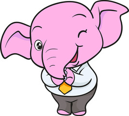 cute elephant cartoon mascot character