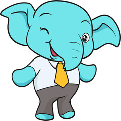 cute elephant cartoon mascot character