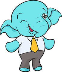 cute elephant cartoon mascot character