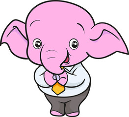 cute elephant cartoon mascot character