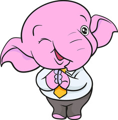 cute elephant cartoon mascot character