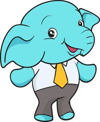 cute elephant cartoon mascot character