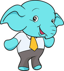 Obraz premium cute elephant cartoon mascot character