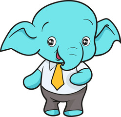 Obraz premium cute elephant cartoon mascot character