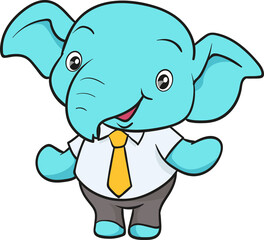 Fototapeta premium cute elephant cartoon mascot character