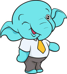 cute elephant cartoon mascot character