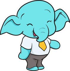 cute elephant cartoon mascot character
