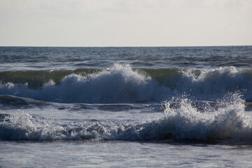 Ocean waves meeting the shore