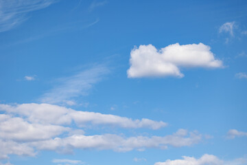 Spring view with blue sky with white clouds