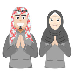 Couple Happy Eid Al Fitr Adha Ramadan Pose Give Wishing