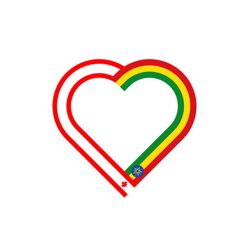 recommend clip art: friendship concept. heart ribbon icon of canada and ethiopia flags. vector illustration isolated on white background