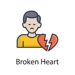 Broken Heart vector filled outline Icon Design illustration. Miscellaneous Symbol on White background EPS 10 File