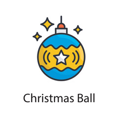 Christmas Ball vector filled outline Icon Design illustration. Miscellaneous Symbol on White background EPS 10 File