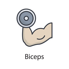Biceps vector filled outline Icon Design illustration. Miscellaneous Symbol on White background EPS 10 File