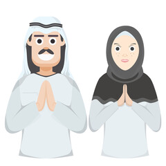 Couple Happy Eid Al Fitr Adha Ramadan Pose Give Wishing