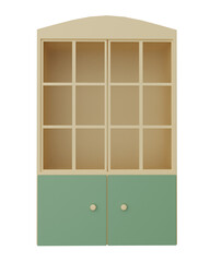 Wooden cupboard.3D rendering