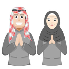 Couple Happy Eid Al Fitr Adha Ramadan Pose Give Wishing