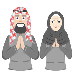 Couple Happy Eid Al Fitr Adha Ramadan Pose Give Wishing