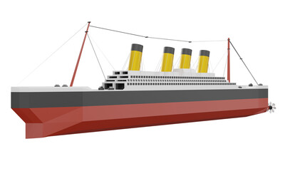 Fototapeta premium 3D of retro passenger steam ship