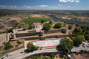Fototapeta premium Aerial view of the Castle of Abrantes in Portugal