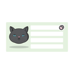 Cute Cat Label Name Tags Collection Green