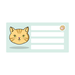 Cute Cat Label Name Tags Collection Dark Green