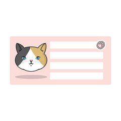 Cute Cat Label Name Tags Collection Orange