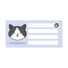 Cute Cat Label Name Tags Collection Purple