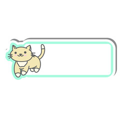 Cute Cat Label Name Tags Green
