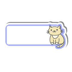 Cute Cat Label Name Tags Purple