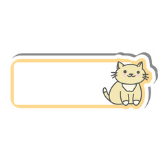 Cute Cat Label Name Tags Yellow