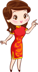 beautiful chinese woman character in traditional style dress