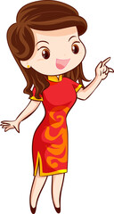 beautiful chinese woman character in traditional style dress